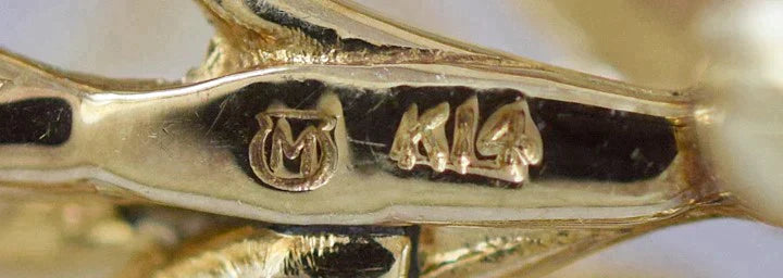 Classically Designed 14K Gold Pearl Signed Mikimoto Grape Bunch Pin Brooch