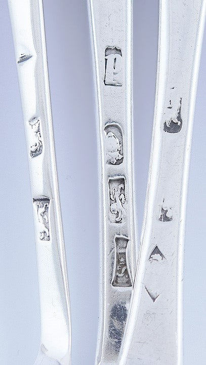 Superb Group 7 Early 1700s English Georgian Sterling & Britannia Silver Spoons