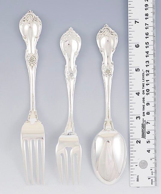 Assort'd Lunt 7pc Sterling Silver Alexandra 4 Dinner Forks 2 Salad & 1 Spoon