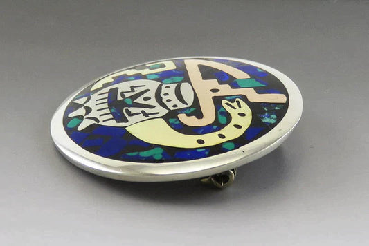Vintage Mexican 925 Mixed Metal Sterling Silver Gold Copper Pin/Brooch