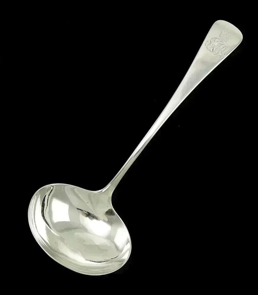 Antique 1803 English Sterling Silver Royal Crest Gravy/Sauce Ladle 6 3/4"