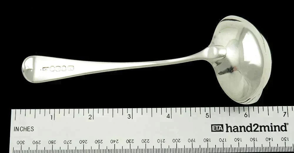 Antique 1803 English Sterling Silver Royal Crest Gravy/Sauce Ladle 6 3/4"