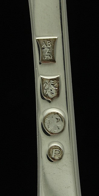6 Antique 1925 Dutch 935 Sterling Silver Place Table Soup Dessert Spoons 7 1/8"