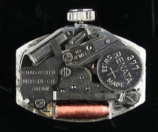 Vintage Belais 18K White Gold Bright Cut Floral Wristwatch