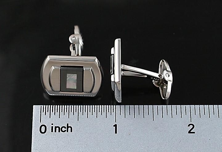 Sterling Silver Mother of Pearl Onyx Dolan Bullock Cufflinks