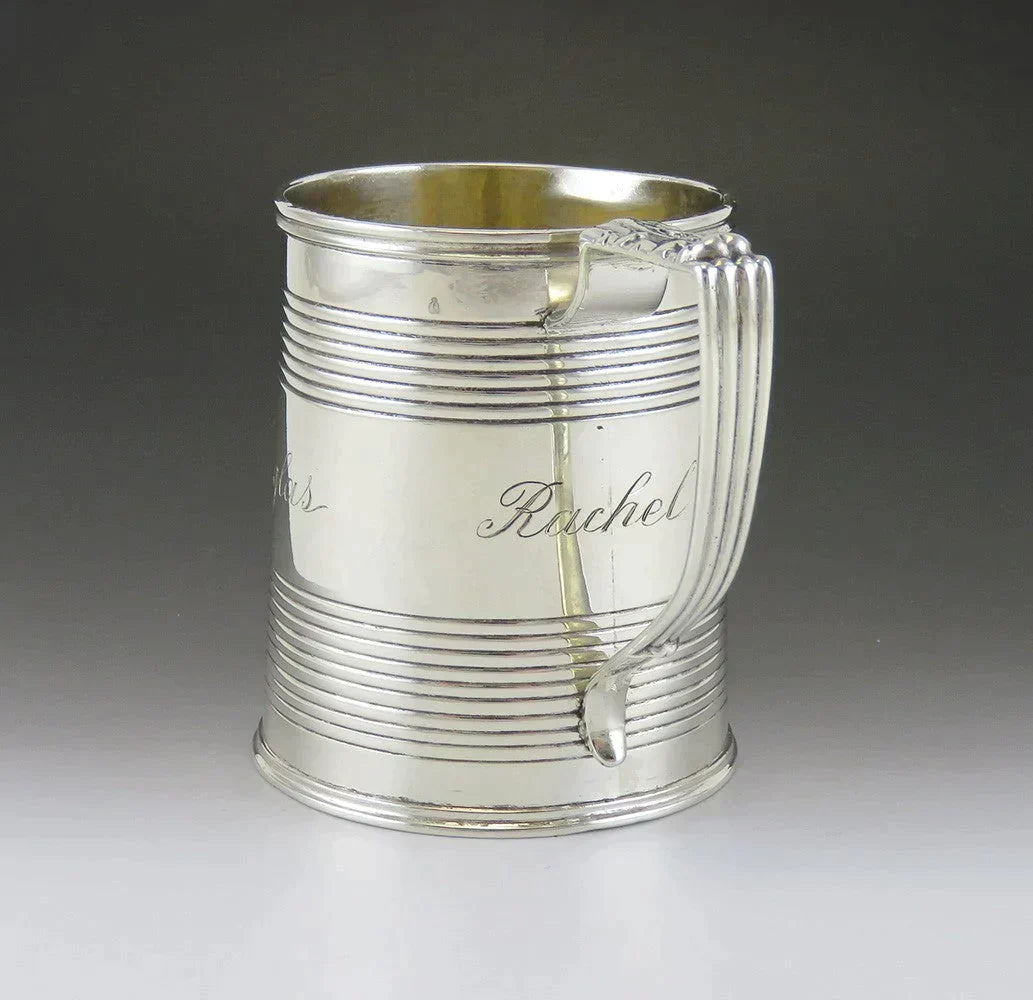 Antique English 1815 Georgian Sterling Silver Cup Mug Rachel John Douglas Mono