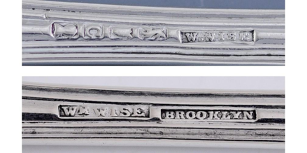 Rare Set 8 Old 1840s NYC Coin Silver Fiddle Thread Pattern 7.5" Dinner Forks