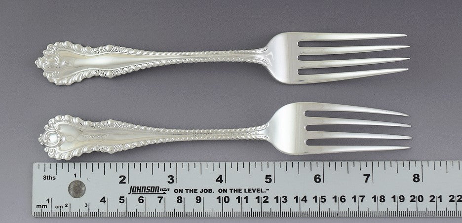 Fine set 8 Dominick & Haff Sterling Silver Mazarin Dinner Forks 7 3/4"
