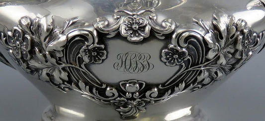 Rare Antique Gorham Sterling Silver Buttercup pat Floral Teapot