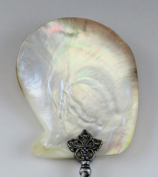 Neat Victorian c1885 American Silver Plate MOP Abalone Shell Serving Spoon