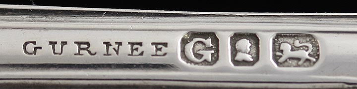 9 American Coin Silver Fiddle Forks c1830s Gurnee & Co