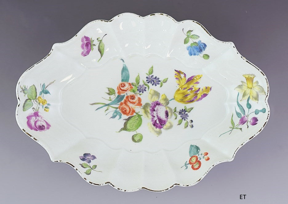 Beautiful Antique 18th Century Meissen Floral Serving Dish