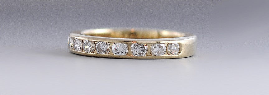 Elegant 1/2 Carat Diamond 14k Yellow Gold Anniversary Band / Ring Size 4.5