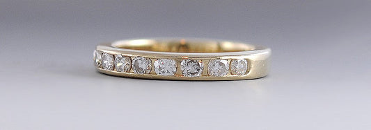 Elegant 1/2 Carat Diamond 14k Yellow Gold Anniversary Band / Ring Size 4.5