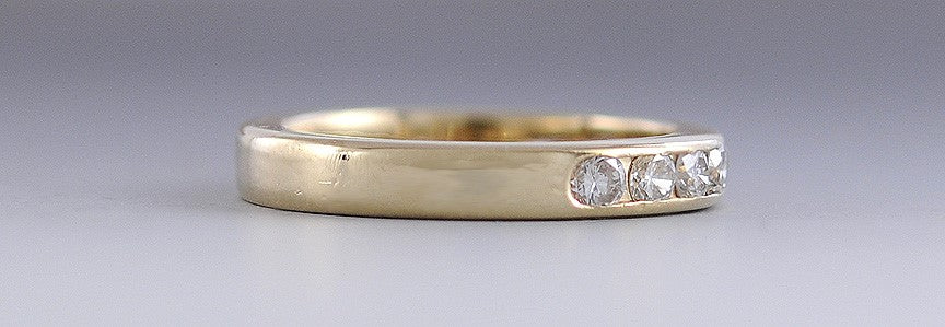 Elegant 1/2 Carat Diamond 14k Yellow Gold Anniversary Band / Ring Size 4.5