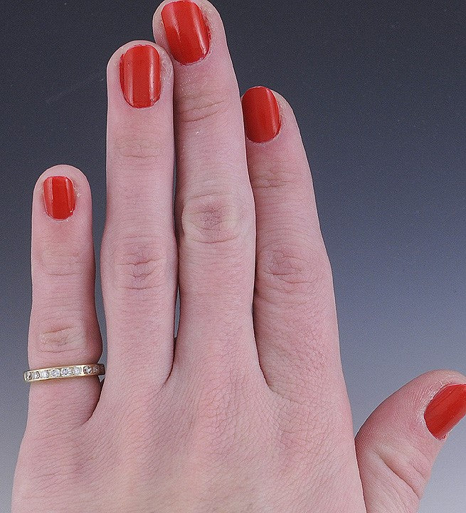 Elegant 1/2 Carat Diamond 14k Yellow Gold Anniversary Band / Ring Size 4.5