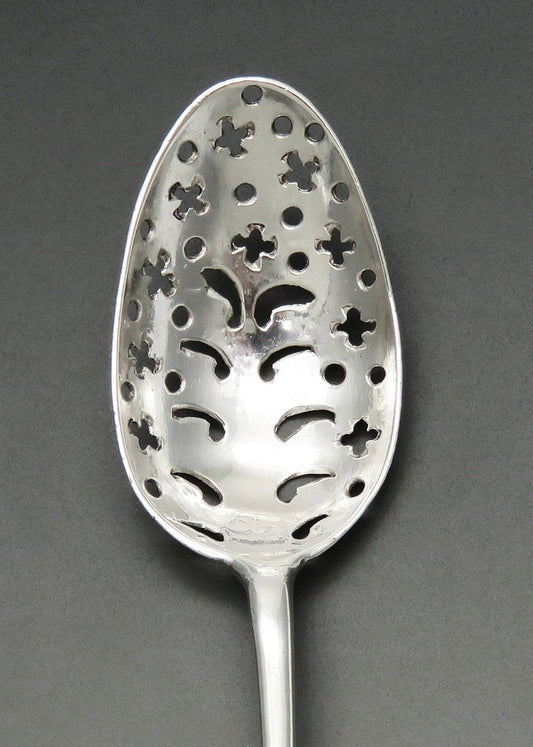 Nice Late 1700s/Early 1800s American? Rattail Mote Spoon Skimmer