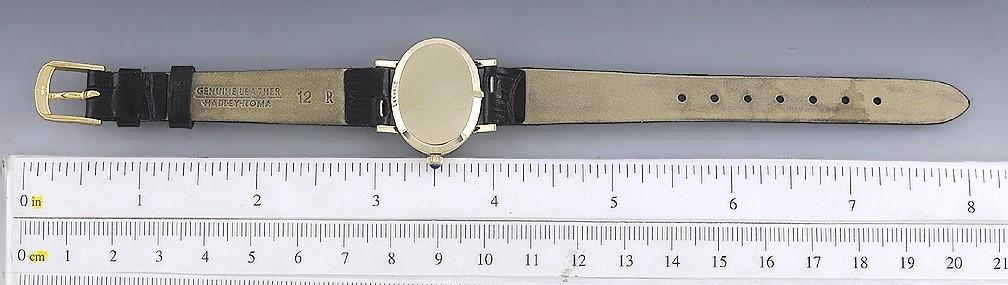 Fine 14k Gold Movado Watch w/Real Leather Band Runs Well
