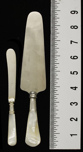 7 Antique MOP Handled Butter Spreader Cake Pie Server
