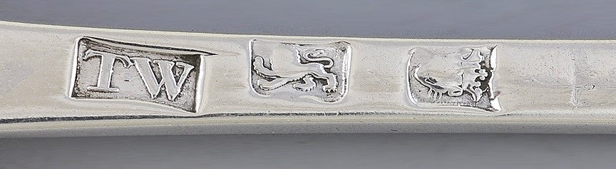 Antique 1770s English Georgian Sterling Silver Soup Table Serving Spoon