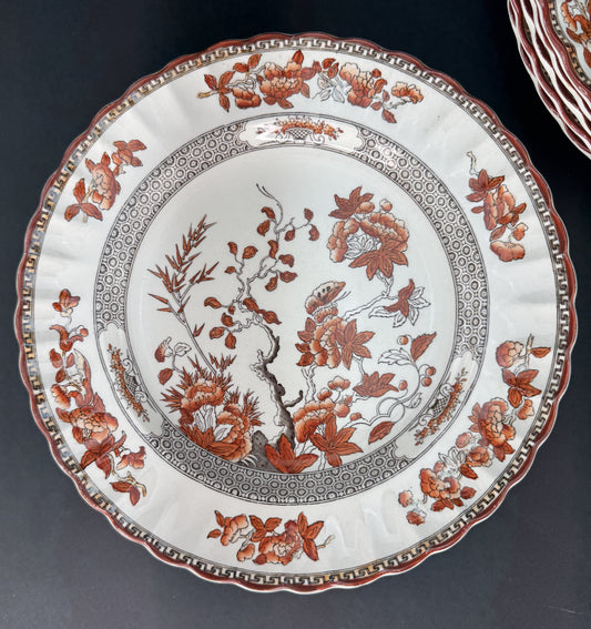 6 Large Old Copeland Spode India Tree dinner plates 10 1/4 inches