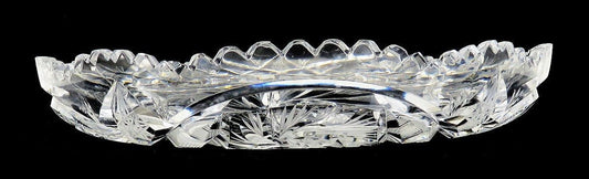 Antique American Brilliant Mt Washington Crystal Cut Glass Fruit Dish