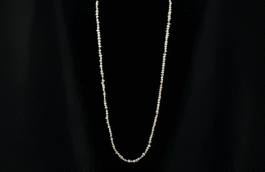 Amazing and Long Necklace of Freshwater Pearls and 14k Gold Beads 31"