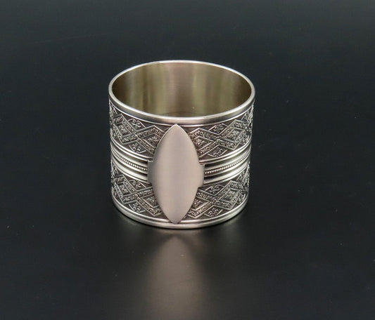 Ornate c1870s American Victorian Coin Silver Napkin Ring No Monos