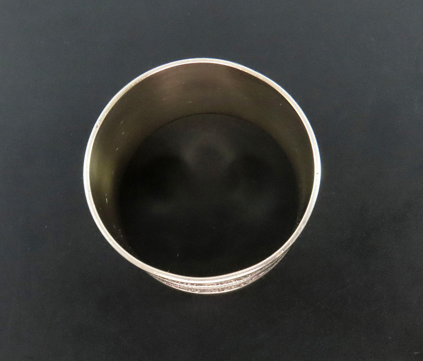 Ornate c1870s American Victorian Coin Silver Napkin Ring No Monos