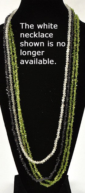 3 Genuine Tumbled Peridot Iolite Beaded Necklaces Green and Blue