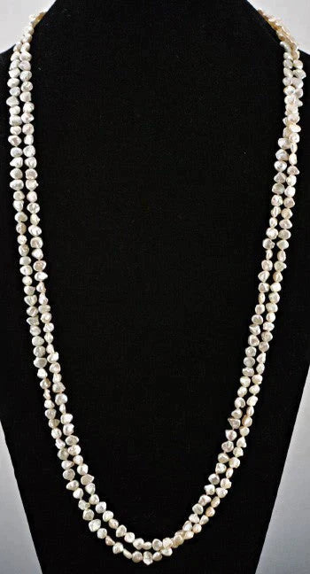 2 Freshwater Pearl Beaded Necklaces 14K Yellow Gold Clasps
