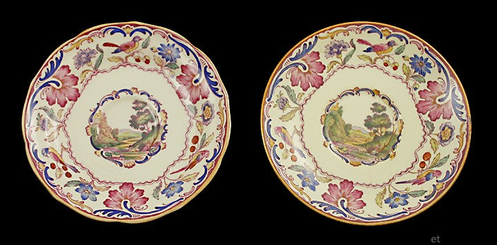 2 English Spode's Gobelin Pattern Porcelain Saucers
