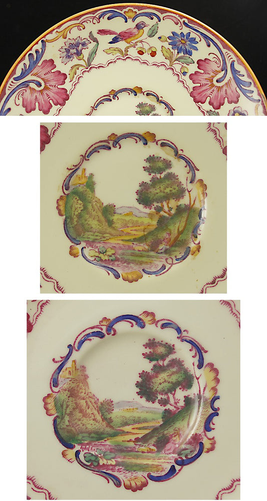 2 English Spode's Gobelin Pattern Porcelain Saucers