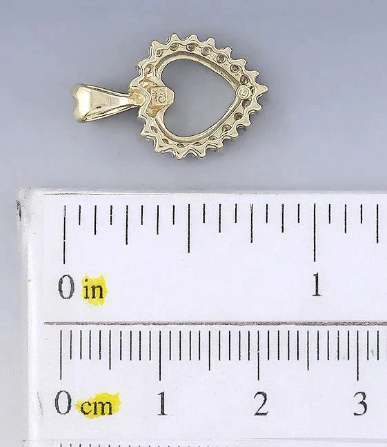 Romantic 14k Gold & ~.25-.35ct Diamond Heart Shaped Pendant