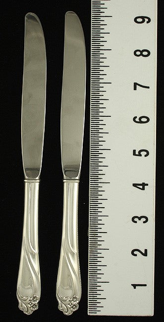 9 Pretty International Sterling Silver Enchanted Rose Knives