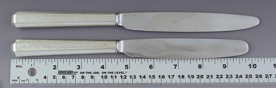 Wonderful Set 10 English Georgian Sterling Silver Handle Dinner Knives