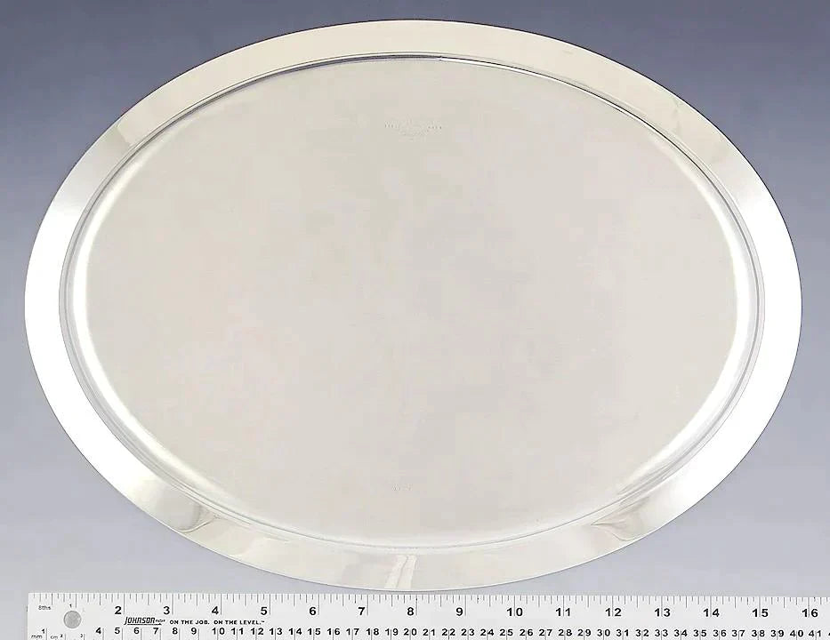 Antique c1920 Tiffany & Co Sterling Silver Oval Platter/Tray 12" X 16"