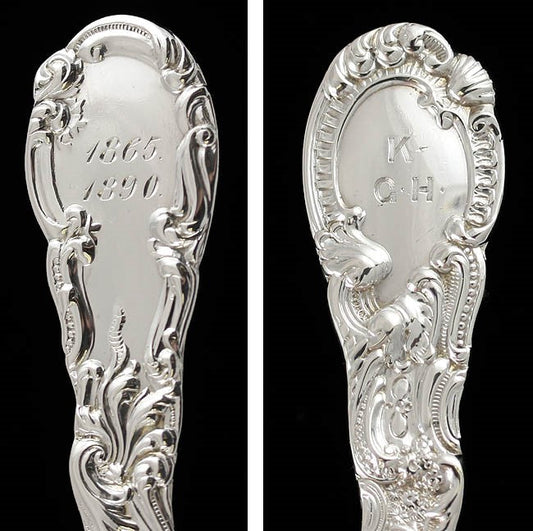 Antique Durgin Louis XV 1890 Sterling Silver Ice Cream Cleaver Slice Server