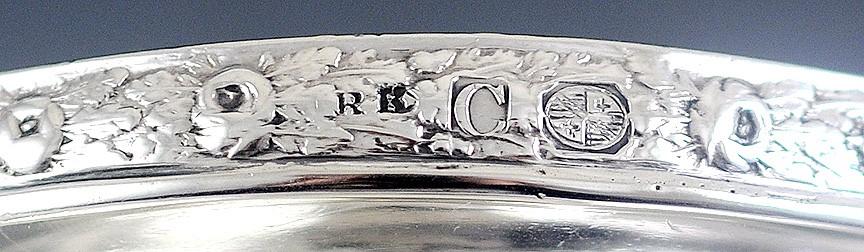 Antique 1824 Early Kirk Coin Silver Compote Raised Serving Dish 8"