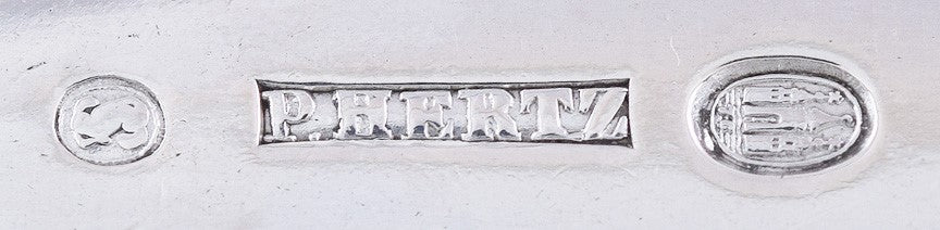 Late 1800s/early 1900s Superb set 12 P. Hertz Old Danish Silver Dinner Forks