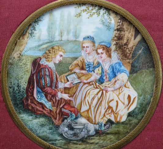 Exquisite Late 1800s French Brass Ormolu Miniature Portrait Griffon Frame