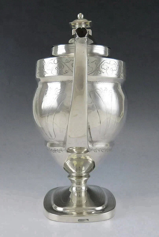 Antique c1780 American Colonial Coin Silver WG Forbes Coffeepot or Teapot