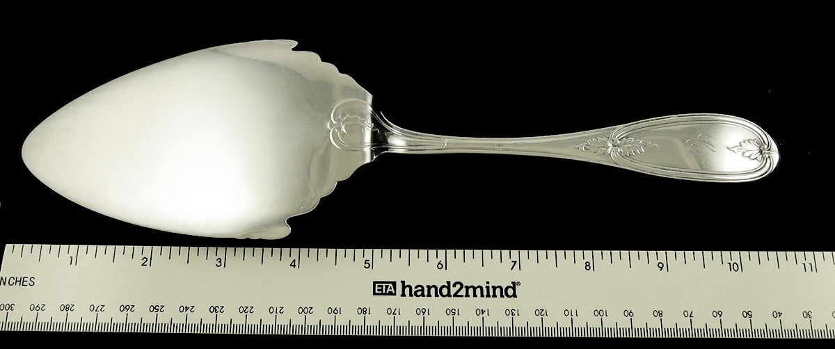 c1860 Bigelow Bros Kennard Sterling Silver Olive Pattern Pie Cake Server
