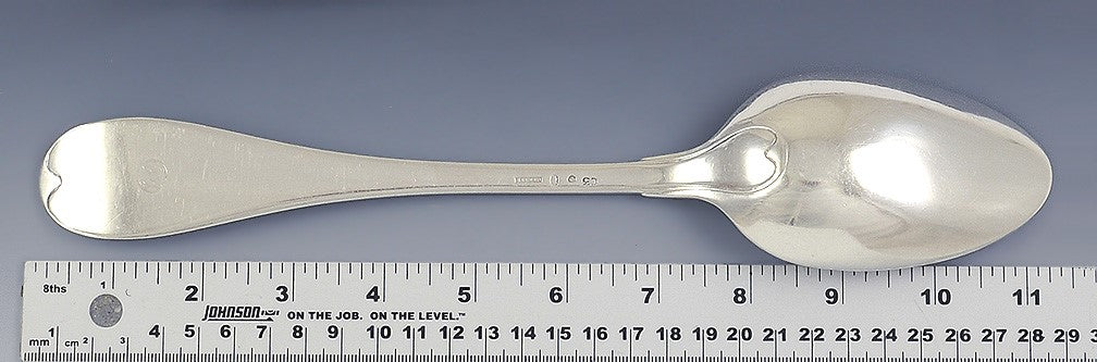 Antique 1809 Large Swedish Silver Serving Platter Stuffing Spoon 11.25"