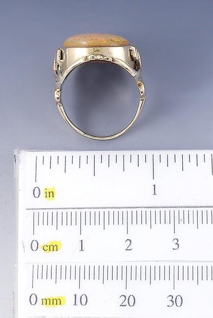 Antique c1900 Art Nouveau 14k Yellow Gold Opal Ring Size 6.25
