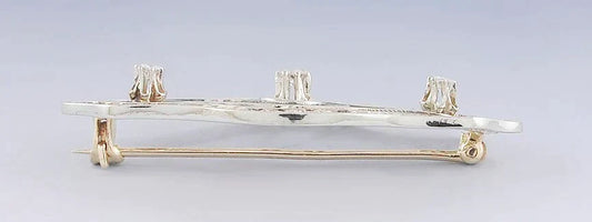 Lovely 14k Gold & Diamond Filigree Pin/Brooch