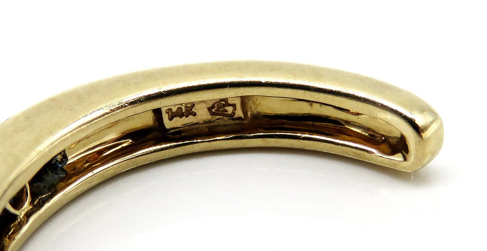 14k Yellow Gold Channel Set ~.40ct Sapphire Anniversary Band Open Back Ring