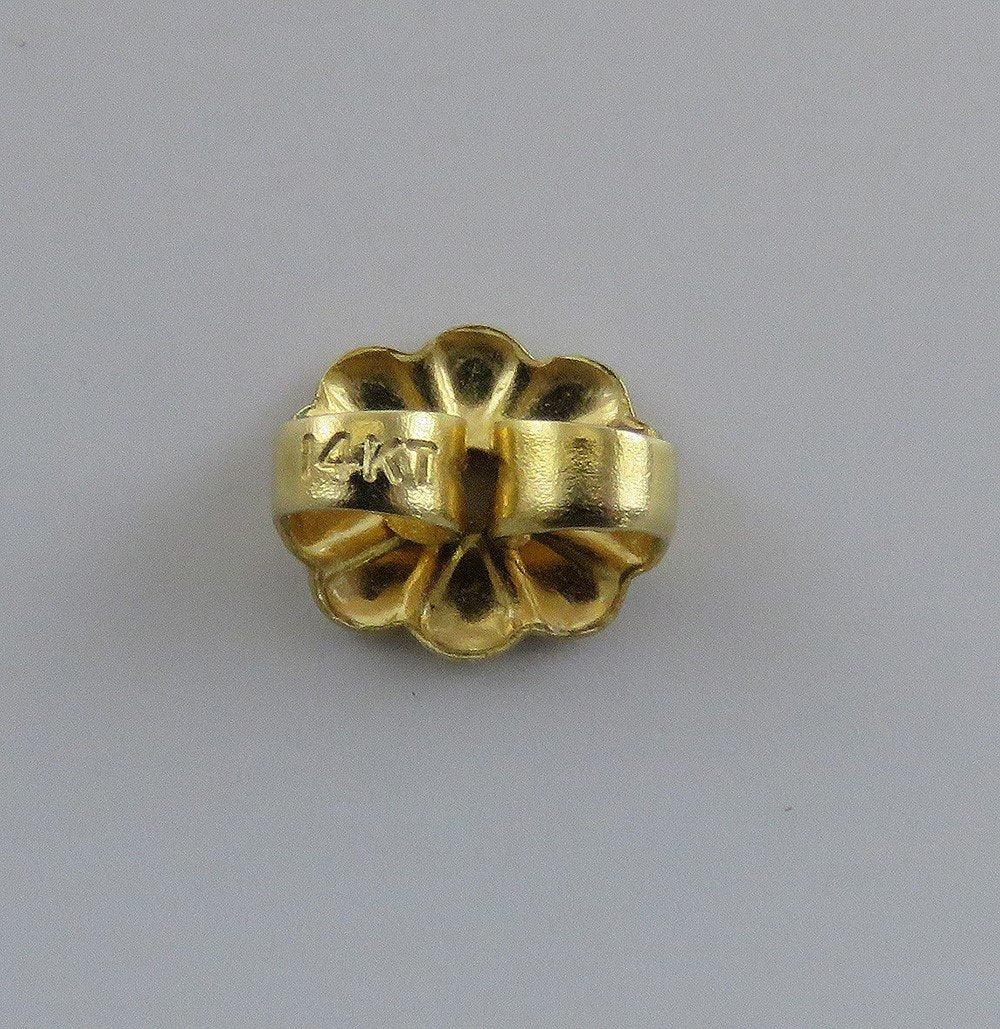 Elegant Victorian Style 14k Yellow Gold Coral Filigree Drop Pierced Earrings