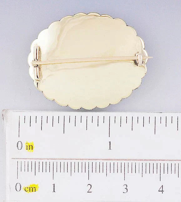 C1820-1860 Victorian 14k Gold Pearl Stone Brooch/Pin