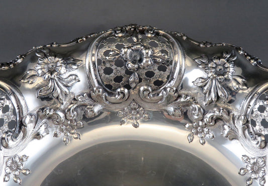 Antique c1895 Tiffany Sterling Silver Victorian Huge Fruit Centerpiece Bowl